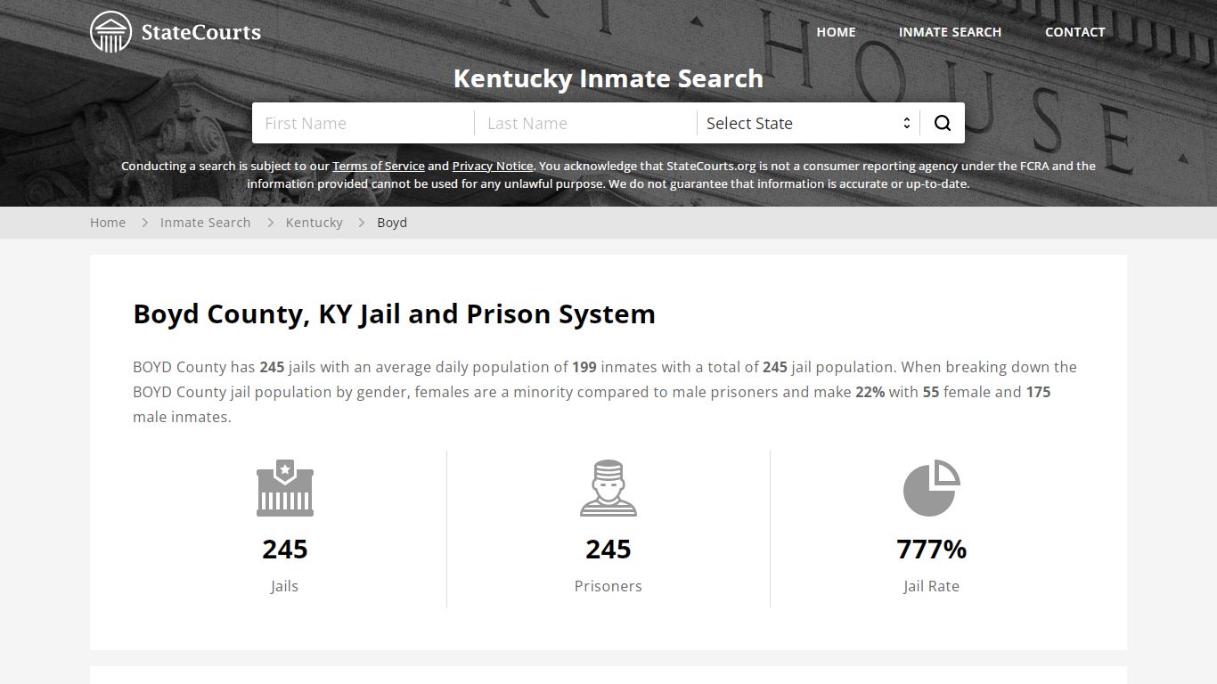 Boyd County, KY Inmate Search - StateCourts